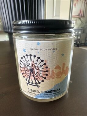 Bath & Body Works Summer Boardwalk Scented Candle - Cream & Black